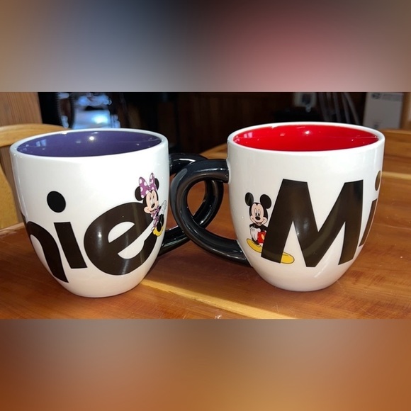 Disney Other - Set of 2 Mickey and Minnie Mouse Coffee Cups Mugs Disney Parks